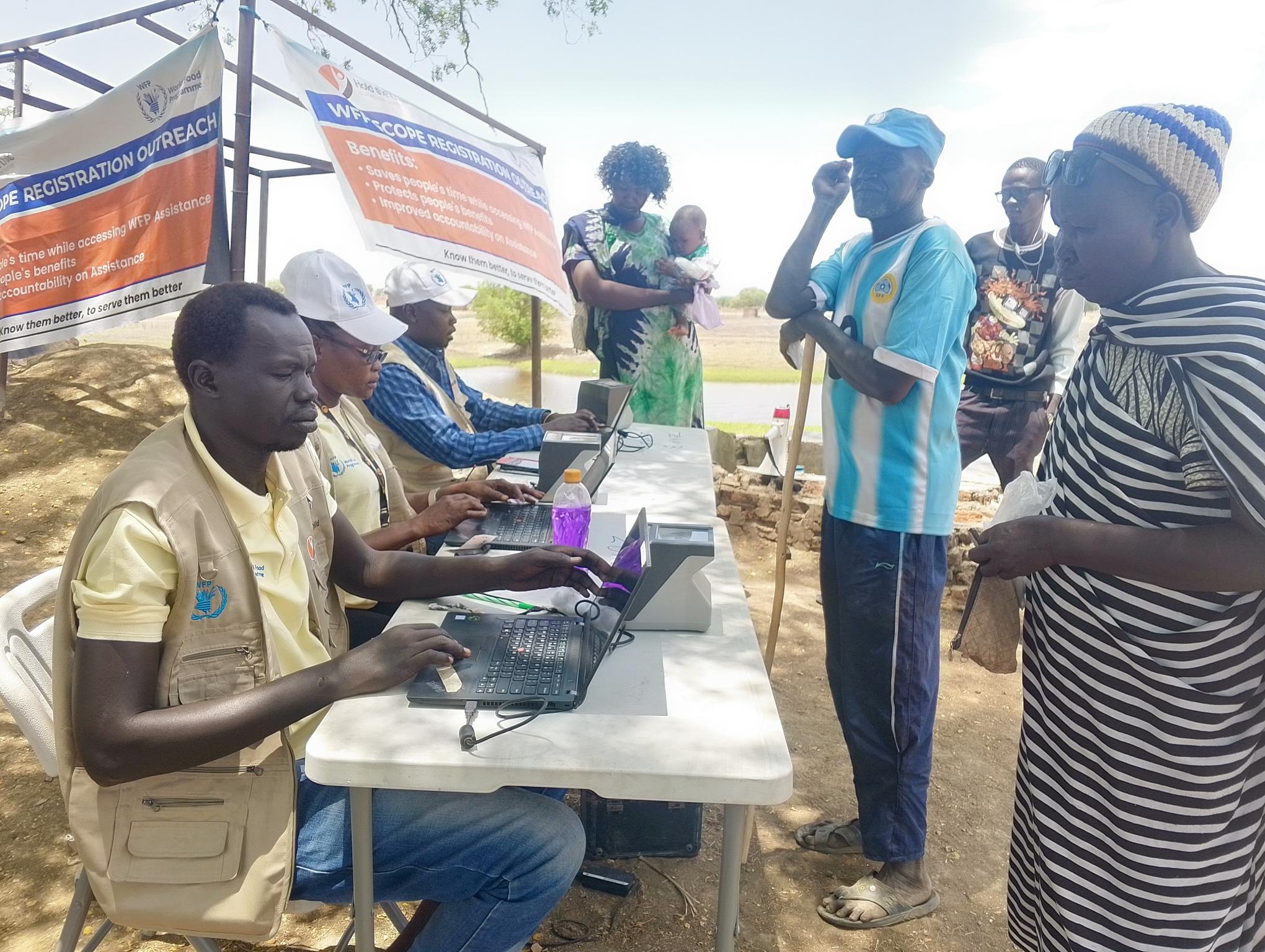 Hold The Child staff carrying out SCOPE Biometric registration in Abyei South Sudan